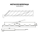 Металлочерепица МЕТАЛЛ ПРОФИЛЬ Макси (ПРМ-03-3011-0.5)